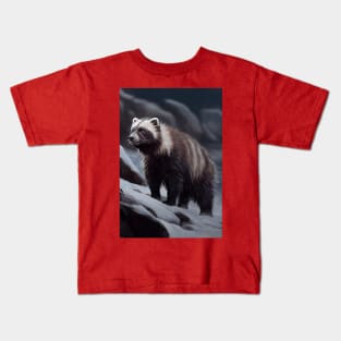 Arctic Wolverine-Oil paint Kids T-Shirt